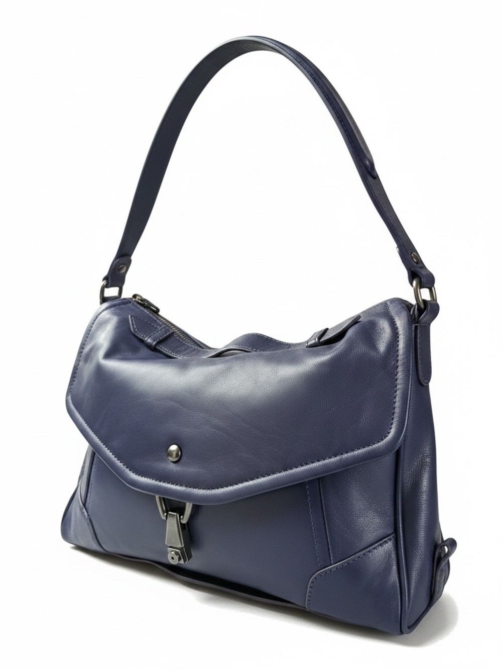 NWTS Kooba Leather Alexa,  Navy Crossbody Bag, Gunmetal Hardware.